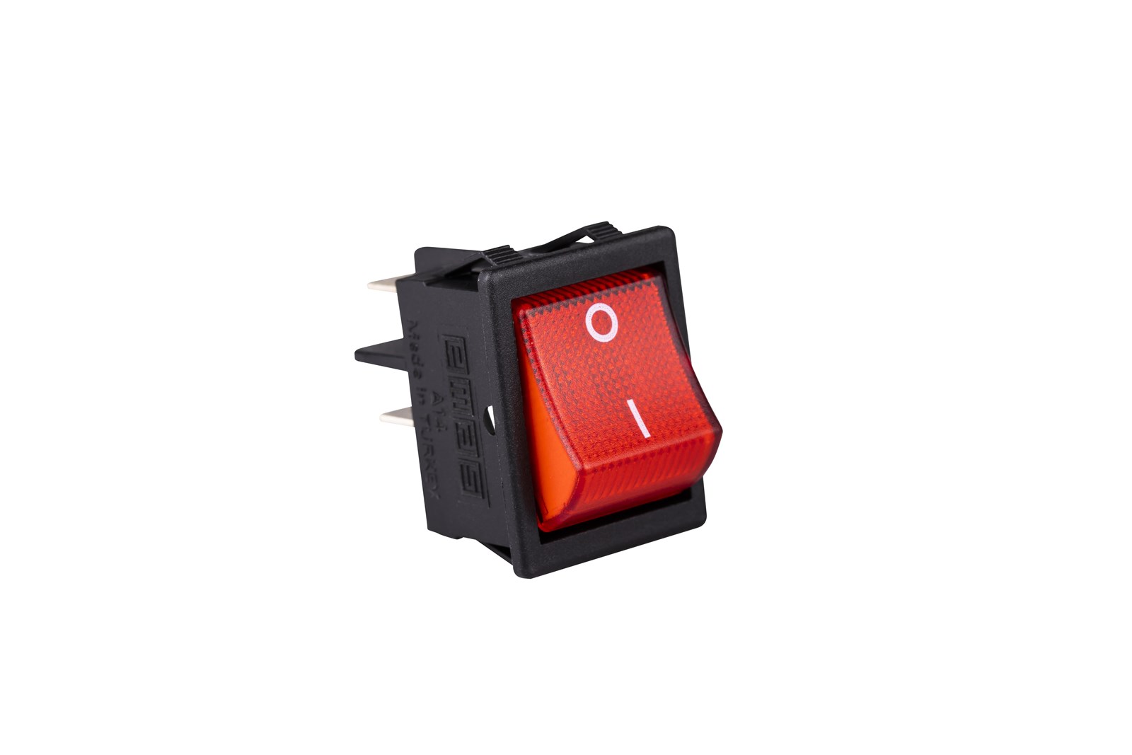 A14- R Клавишный выключатель красный с подсветкой IP20 (0-1) (16А/250V AC)                                                                                                                                                                                     